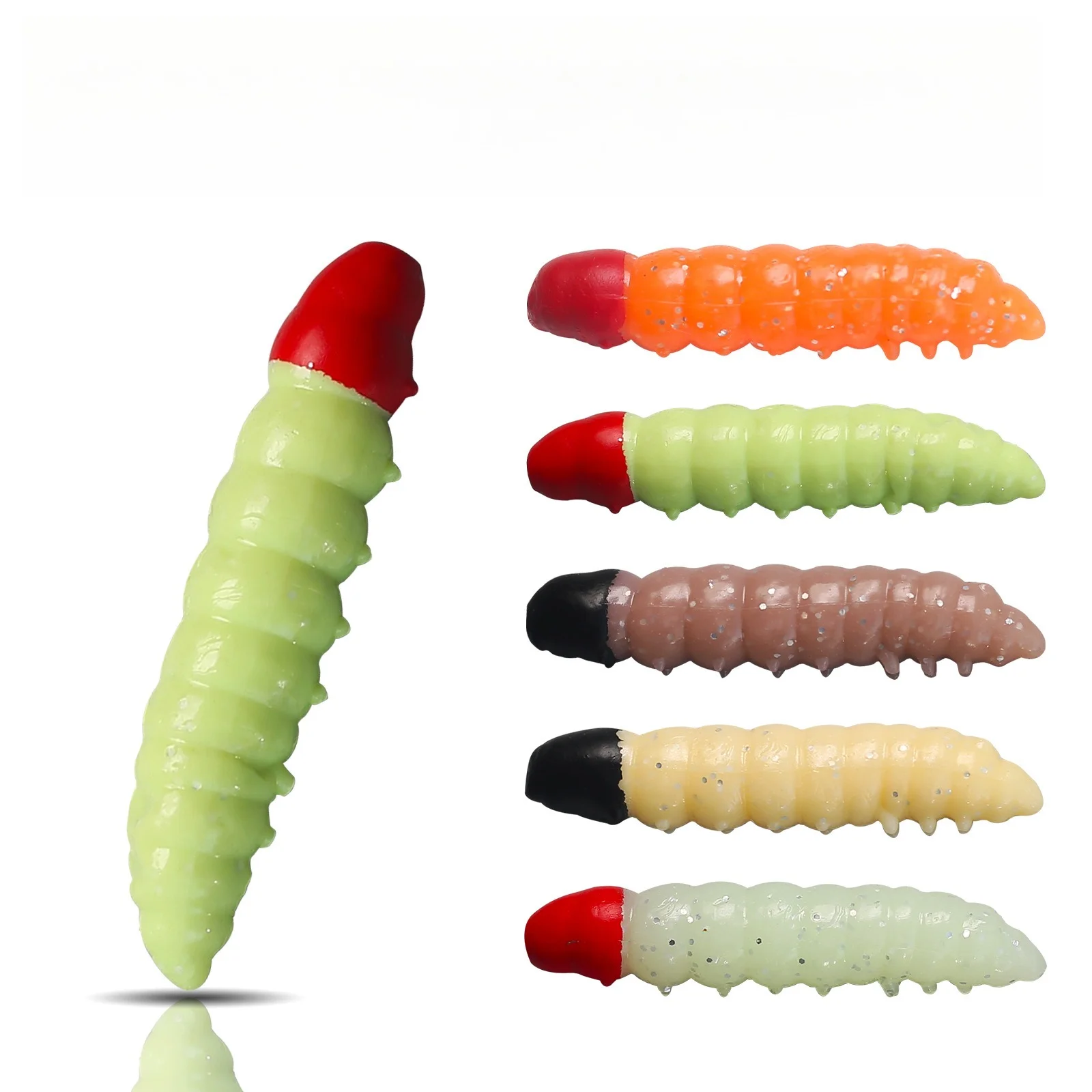 1pcs Trout Floating Breadworm Soft Bait 3.8 cm 1g Insect Soft Bait for Black Pit Fishing Jig Head Hook Bite-Tested Lure