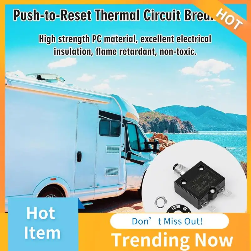 CMHI-15 Amp Breaker Electric Button Breaker 125/250V AC 50V DC Thermal Circuit L1 Series With Manual Reset Button L1-15A