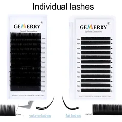 Gemerry Individual Eyelashes For Extension Cat Eyelash Classic Round Lash Faux Mink Handmade Ellipes Flat Lashes Makeup Supplies