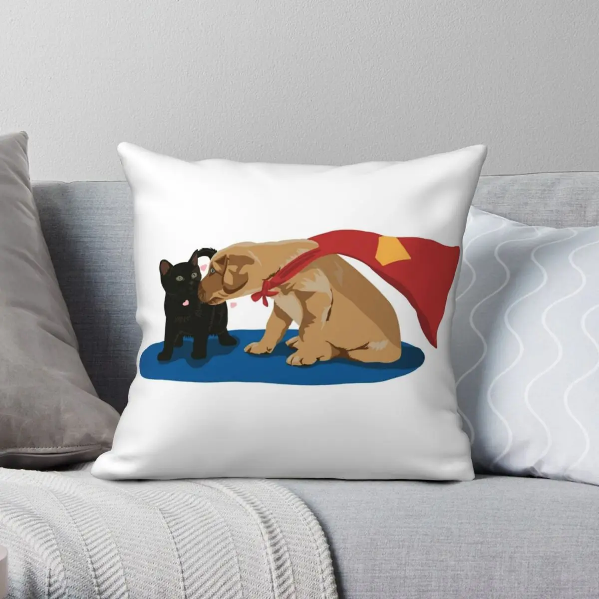 

Supercorp As Pets Square Pillowcase Polyester Linen Velvet Creative Zip Decorative Home Cushion Cover 18"