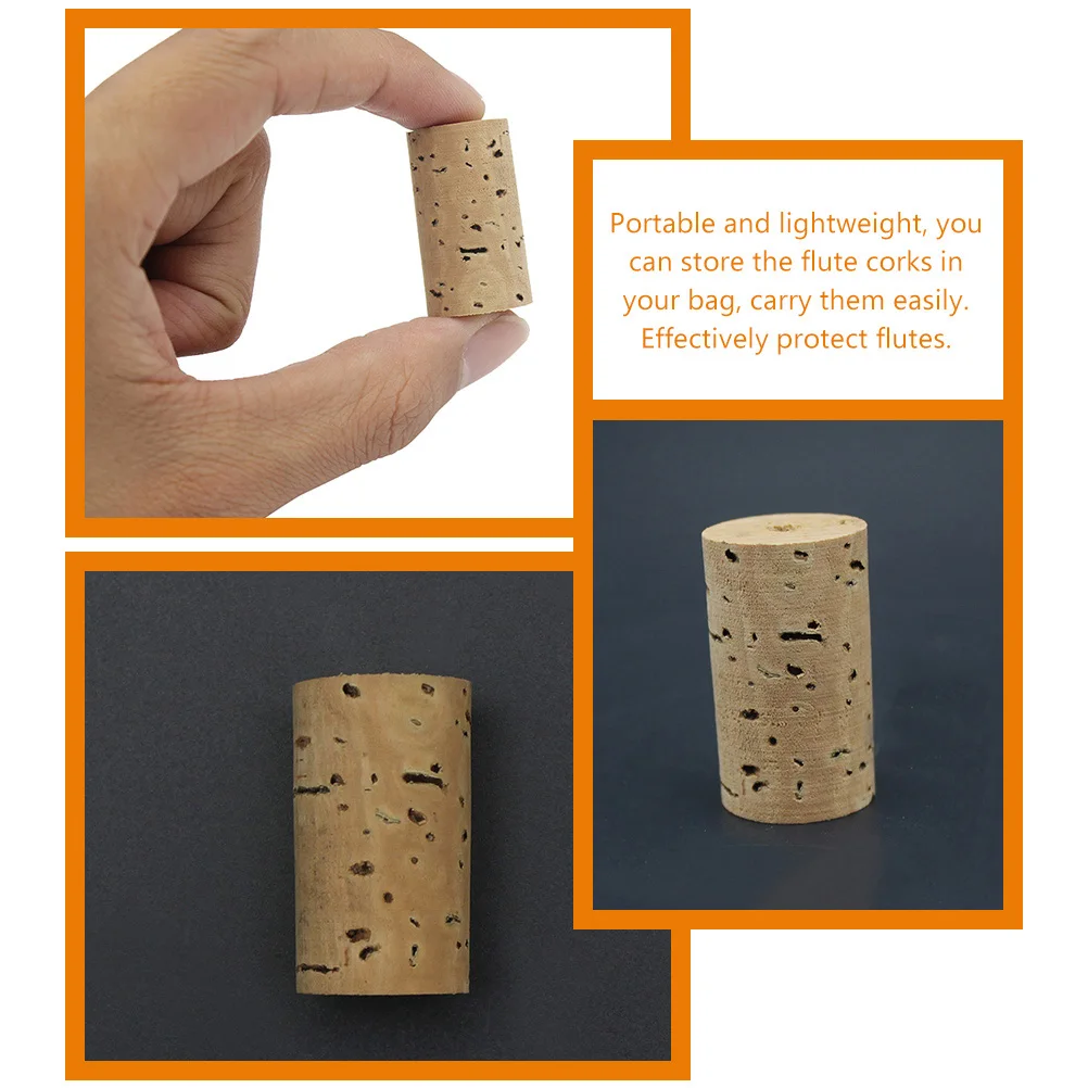 

4 Pcs Flute Cork Small Plugs Corks Natural Maintenance Kit for Open Hole Instrument Repair