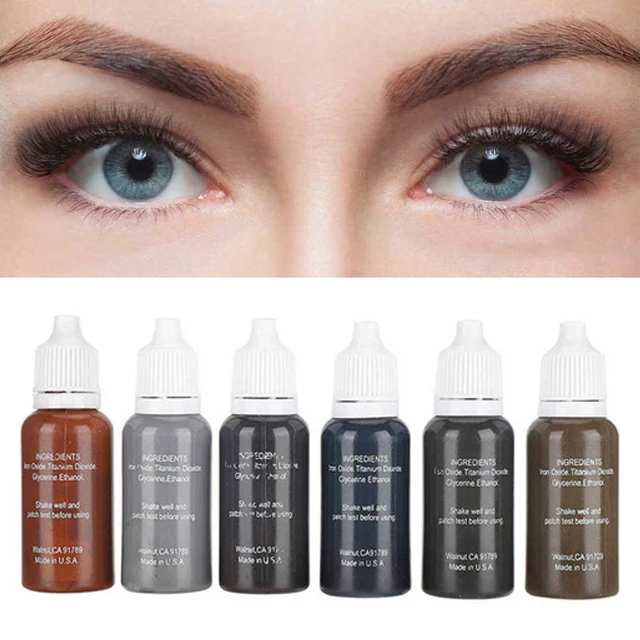 Pigmento de maquillaje permanente para Microblading, tinta de tatuaje profesional marrón/rojo, planta Natural, delineador de cejas y labios, 1p