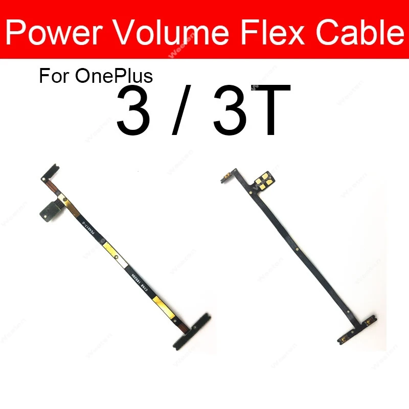 Power Volume Side Button Flex Cable For OnePlus 1+ 3 3T A3000 A3003 On Off Power Volume Flex Ribbon Cable Replacement Parts