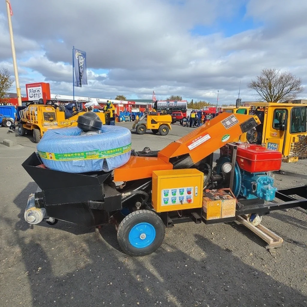 High Quality Diesel Fine Stone Mortar Concrete Delivery Pump New Construction 60m Vertical Conveying Distance Engine Motor Core