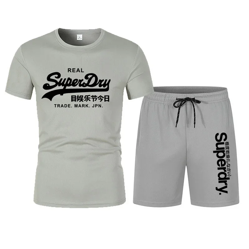 Zomermode Bedrukt Heren Korte Broek Trainingspak Sneldrogend Ademend T-Shirt Buiten Joggingbroek 2-delige Set