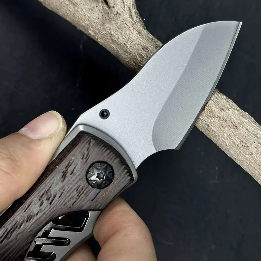 X65 New Style Camping Knife Small Pocket Folding Knife 5Cr13Mov Blade Walnut Wood Handle Outdoor EDC Knives Cutting Tool