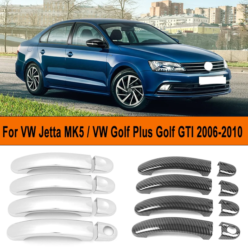 

Carbon Fiber Chrome Car Door Handle Cover Trim Styling Stickers Accessories For VW Jetta MK5 / VW Golf Plus Golf GTI 2006-2010