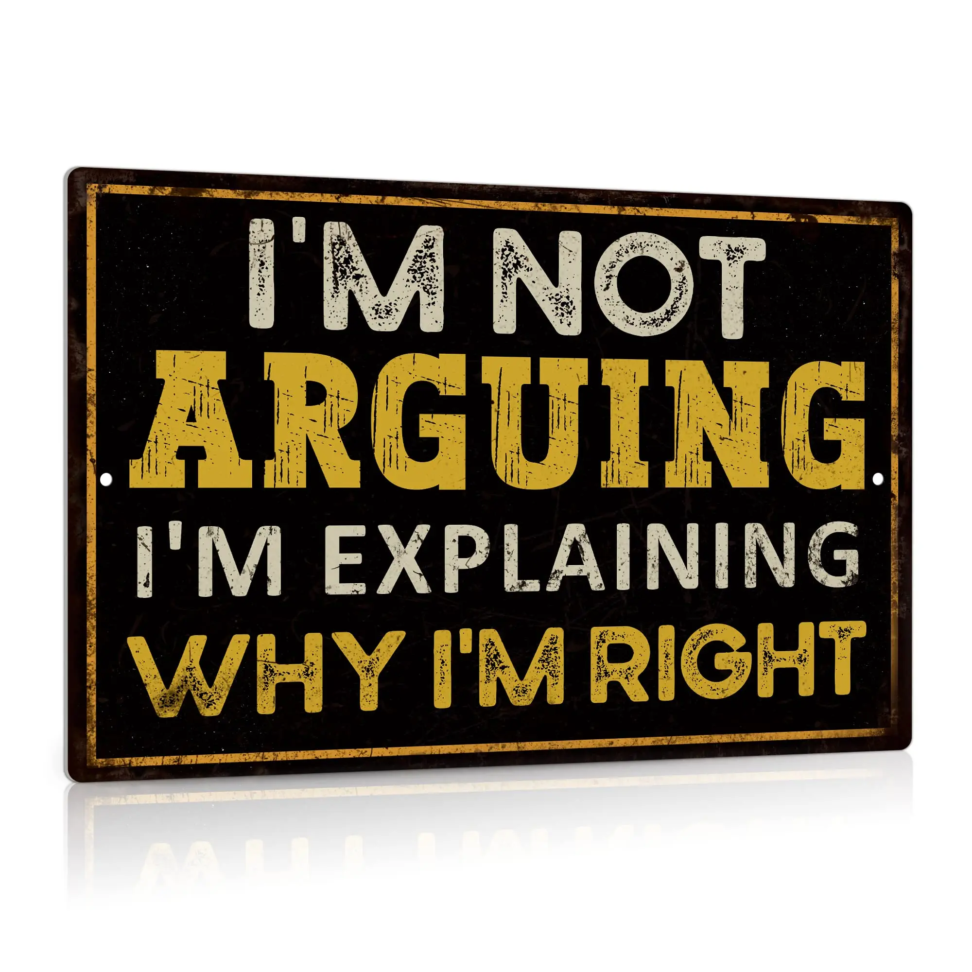 Decor Funny Quote Sign, Vintage Man Cave Wall Decor, 12 x 8 Inches metal Sign, I'm Not Arguing I'm Explaining Why I'