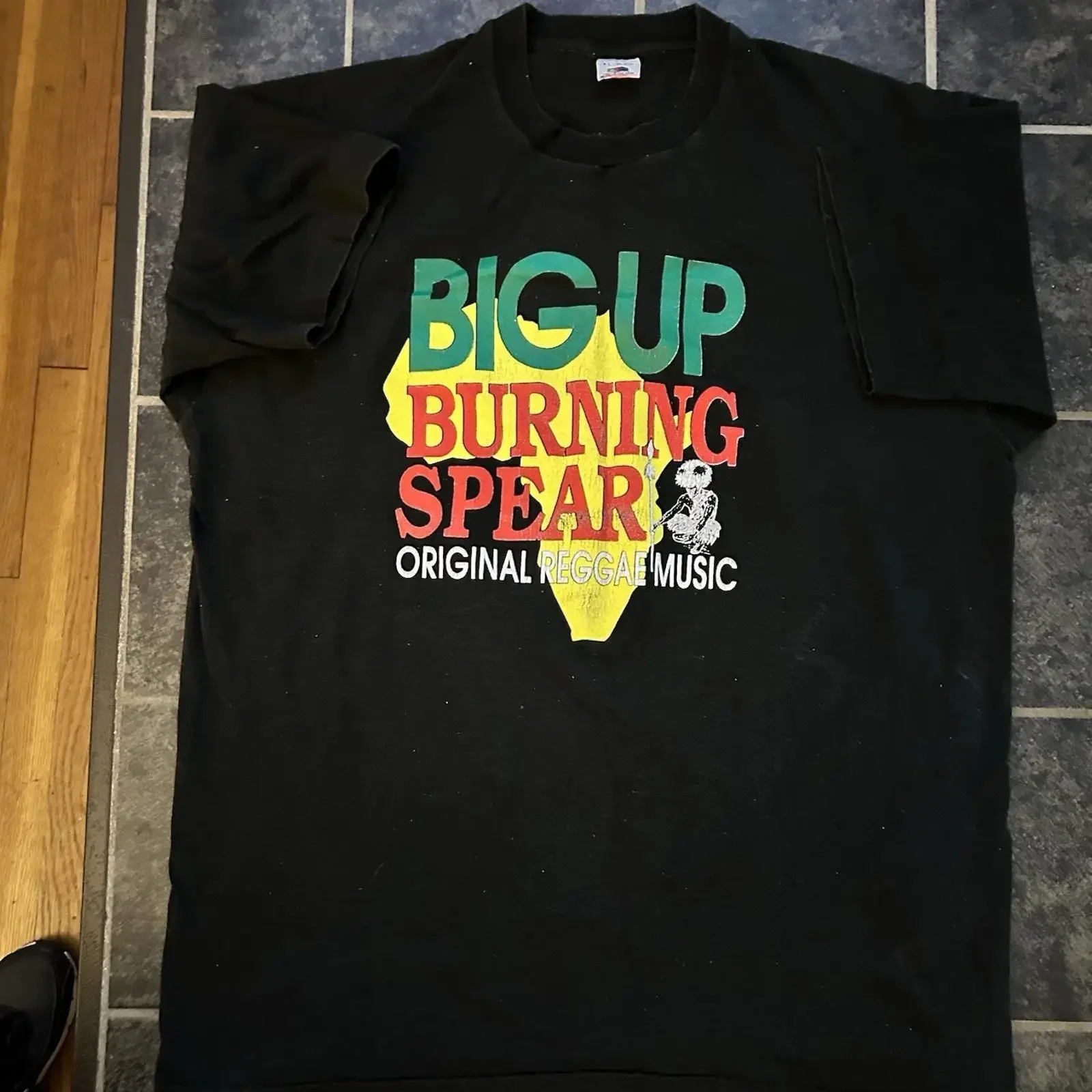 Vintage Burning Spear Reggae Concert T Shirt vintage Washed Slightly designer clothes streetwear Stylish Versatile Comfortable
