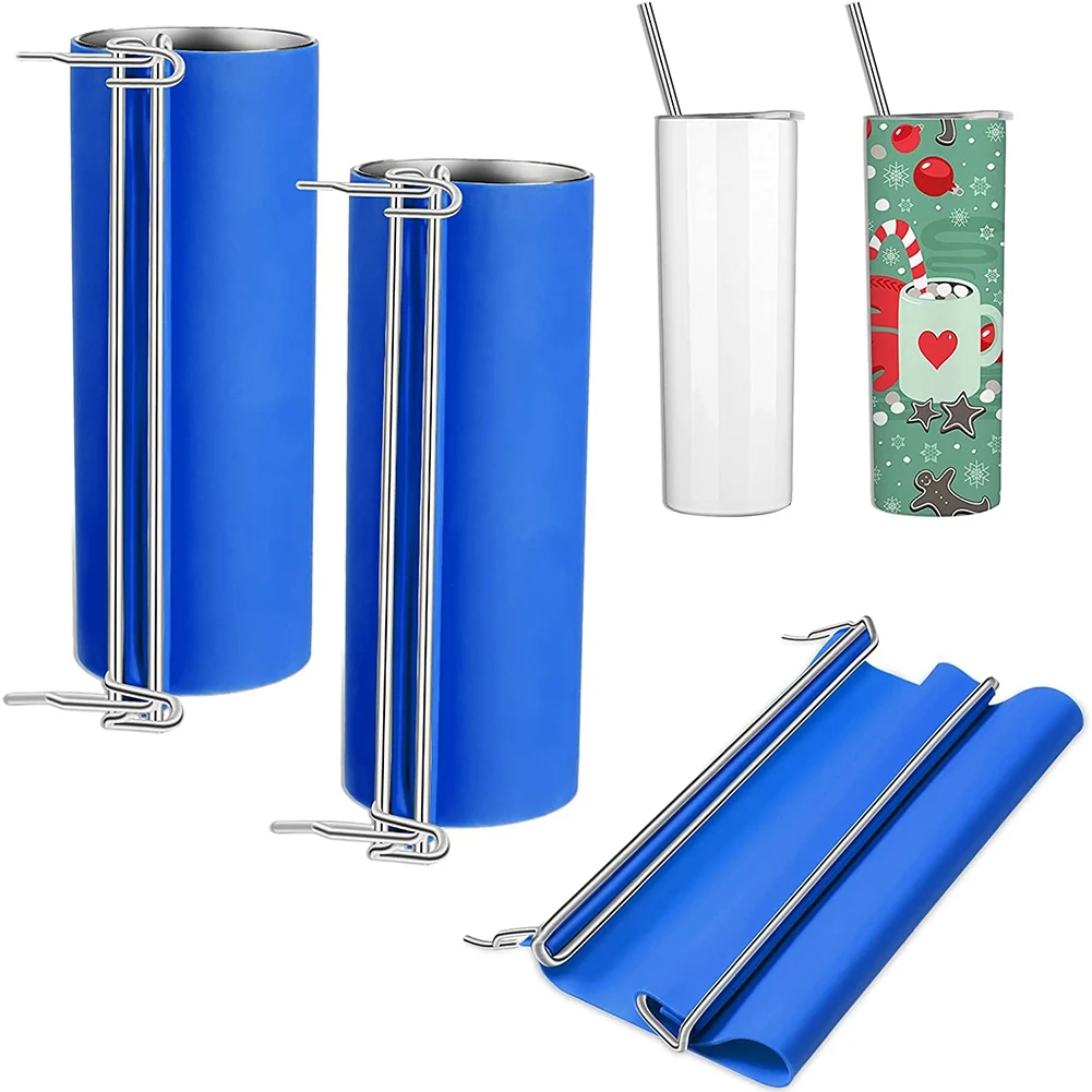 

2Pcs 20 Oz Silicone Tumbler Wrap Sublimation Silicone Bands Tumbler Mug Press for Tumblers Printing Sublimation Blue