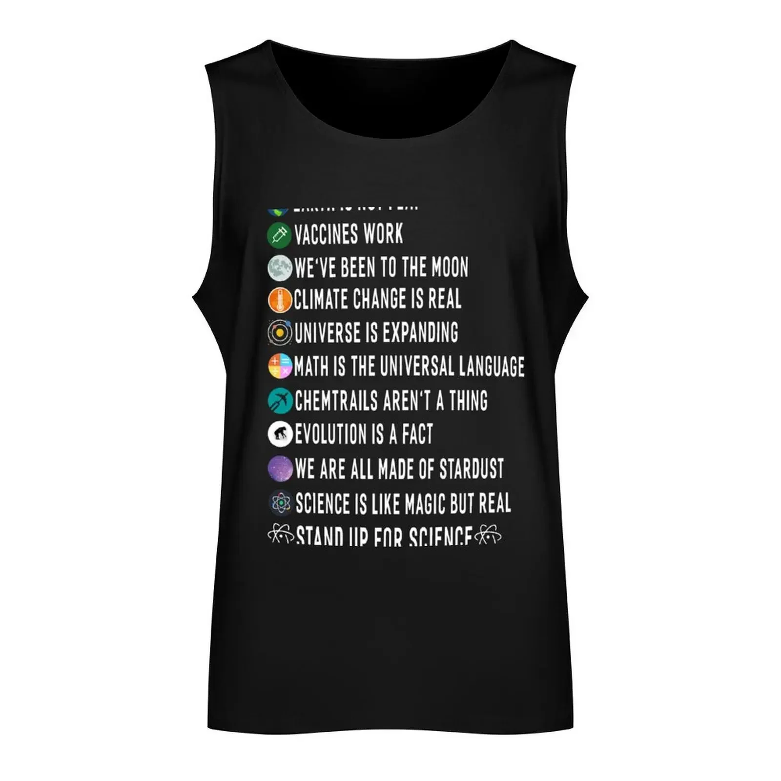 Earth Is Not Flat Stand Up For Science Shirt Gift Women Men Tank Top bodybuilding men clothes Men's summer clothes