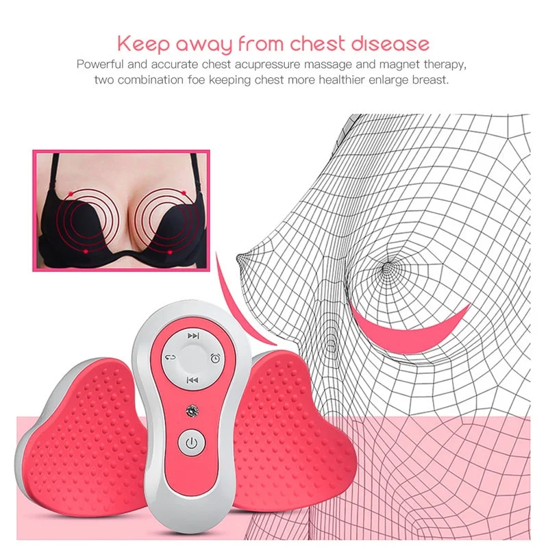 Electronic Breast Massager Chest Enlargement Massager Anti-Chest Sagging Device Massage Instrument Tool for Girl Women