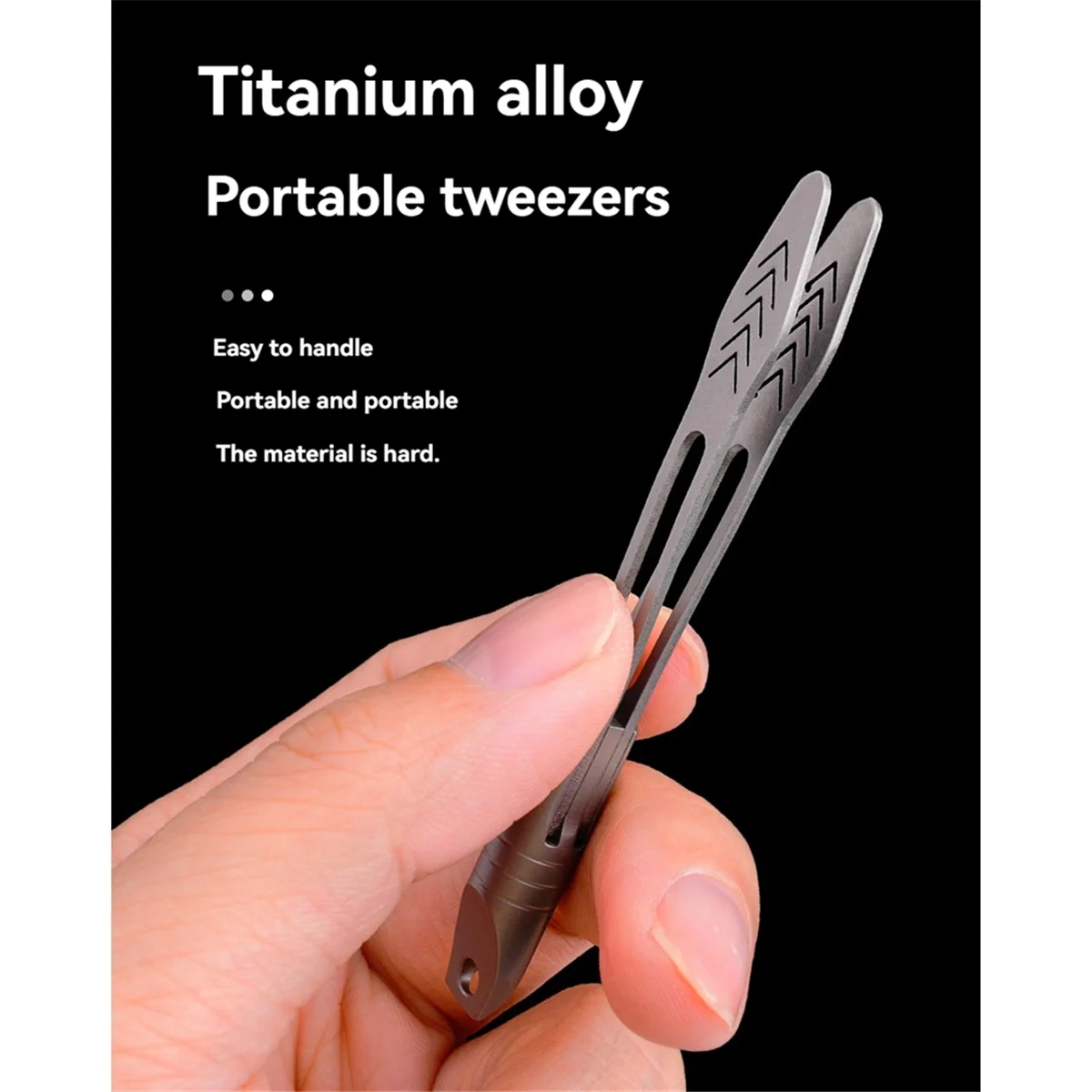 【New User Coupon】Titanium Alloy Small Tweezers Multi Functional Keychain Pendant Outdoor Tool Portable Tweezers for Craft