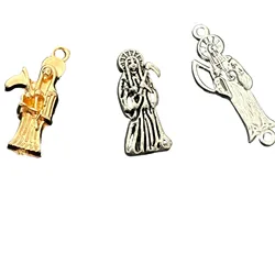 50pcs/Lot Antique Silver golden plated Death God Charms Charms Halloween Connector Pendant For Diy bracelet Jewelry Making