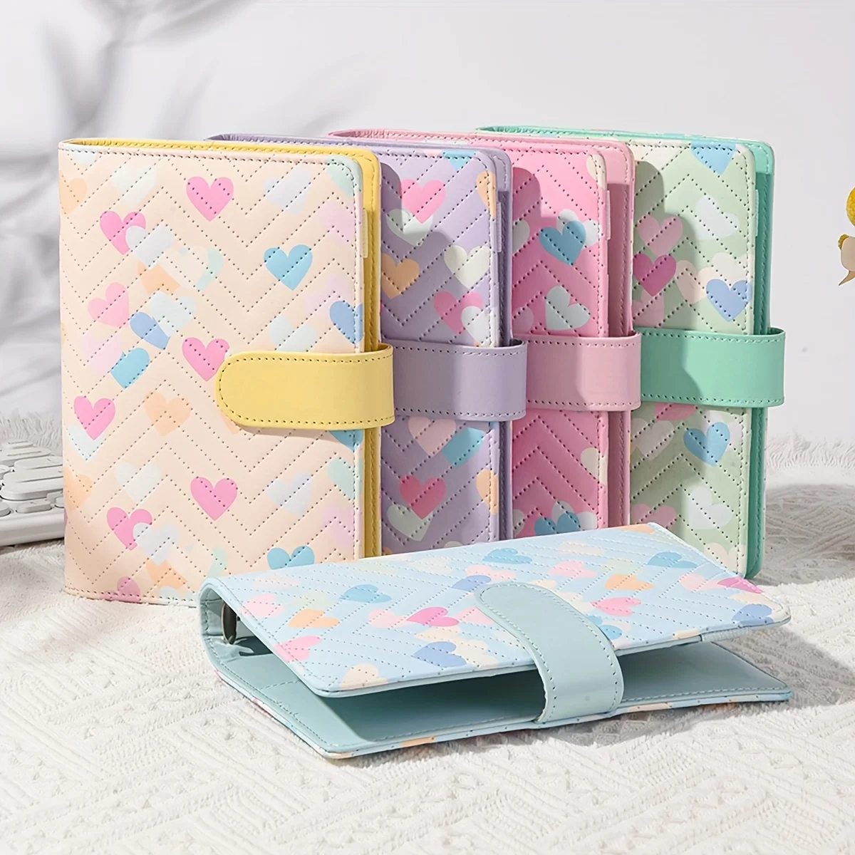 Macaron A6 Portable Budget Binder PU Leather Loose-Leaf Notebook Cash Envelope Savings Planner Money Organizer Budgeting Journal view 2