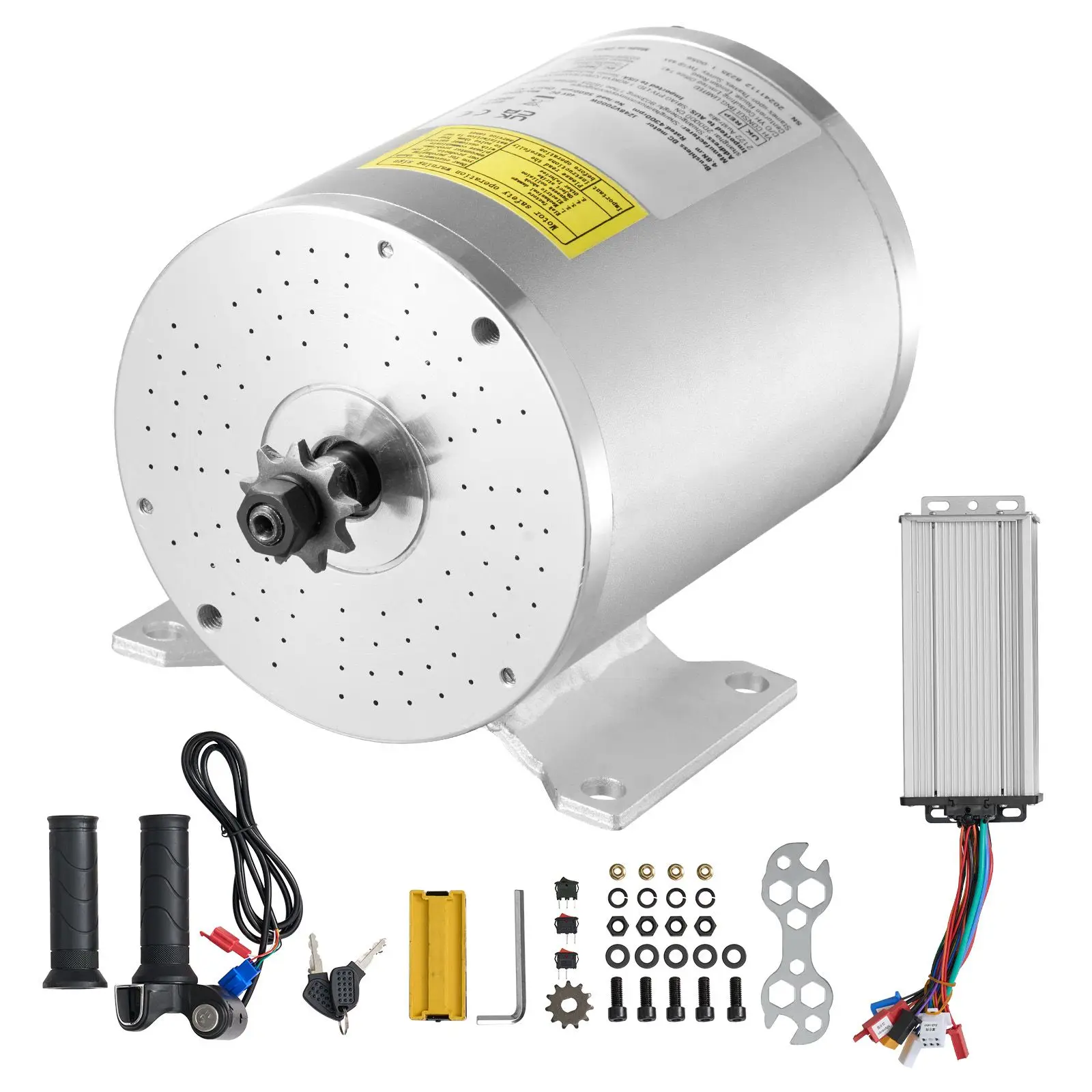 2000W Electric Brushless DC Motor Kit - 48V 4300Rpm Motor with Upgraded Speed Controller and Throttle Grip Kit for Go Karts