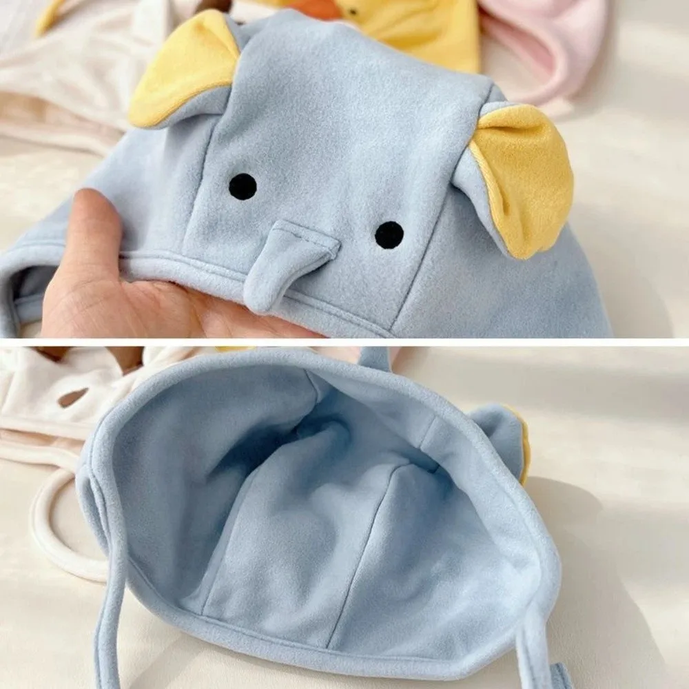 Cartoon Animals Kid Ear Protection Hat Windproof Soft Toddler Warm Hat Solid Color Comfortable Winter Hats For 8-18 Months