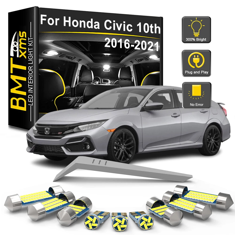 

Светодиодный внутренний светильник BMTxms, 3/6/10 шт., для Honda Civic 10-го поколения, 10 MK10, седан, хэтчбек, 2016, 2017, 2018, 2019, 2020, 2021 гг.