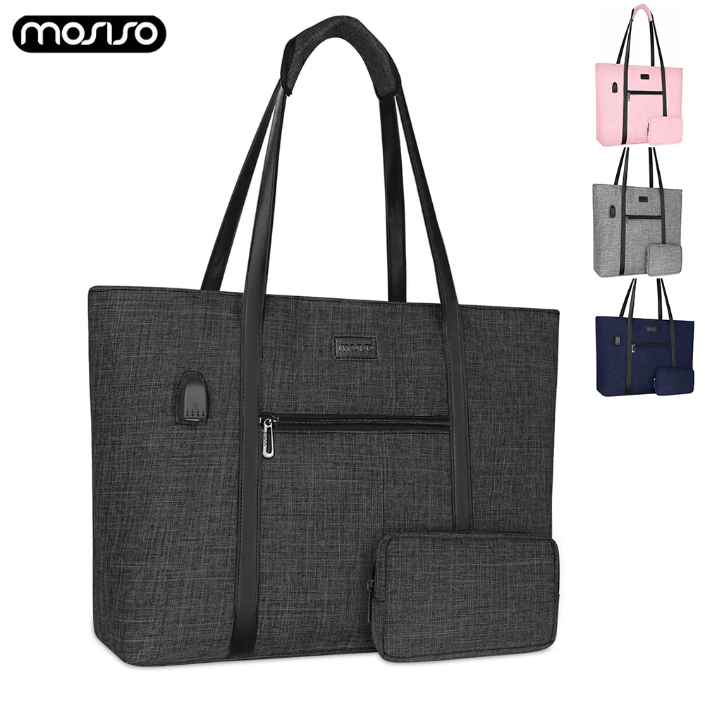 

MOSISO USB Port Laptop Tote Bag for Women 15 15.6 16 17.3 inch MacBook Notebook book Work Travel Business School Lightweight