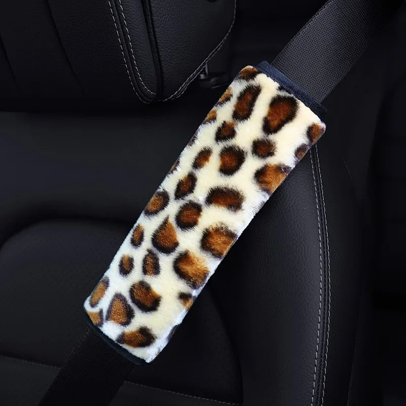 New Leopard Print Car Shoulder Belt Cover Seat Belt Cover Fashionable Pattern Interior Decoration Seat Belt Protector 7*25cm