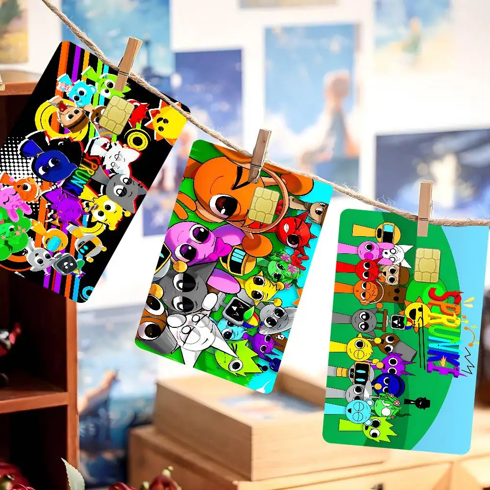 Sprunki Happy Head Anmie Sticker Film Skin Cover For Credit Card Debit Bank Card Front