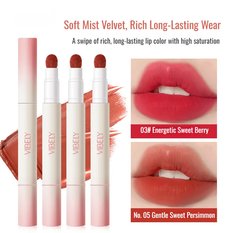 Moe color air matte air cushion lip powder cream non-stick lip glaze matte pseudo-vegetarian lipstick student party