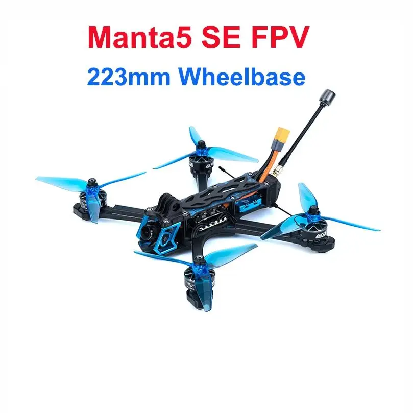 Axisflying Manta5 SE FPV Drone Kit Squashed-X Frame AE227-1960KV Motor with GPS 6S For Cinematic Freestyle Drone