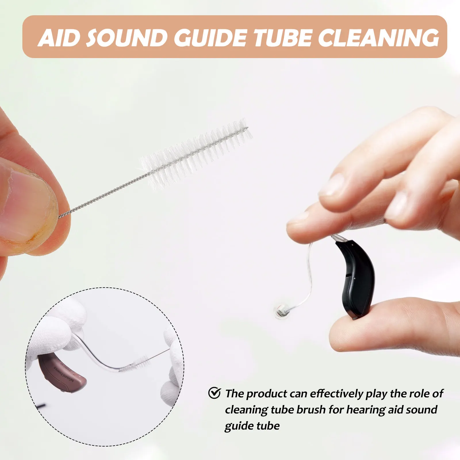 5Pcs Hearing Aid Cleaning Brush Long Reach Cleaning Rod for Hearing Amplifier Cleaner Earwax Removal Nylon Stainless Steel - view 6