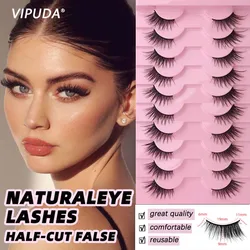 VIPUDA-Cils courts entrecroisés demi-naturels, contaminants Py, cils de vison de beauté, outils de maquillage moelleux, accessoires, vente en gros