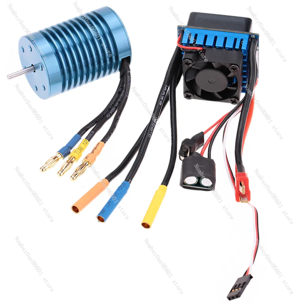 

F540 Internal 4 Pole Senseless Brushless Motor 3650 4370kv 9T Car Marine Motor 1/8 1/10 Flat Running