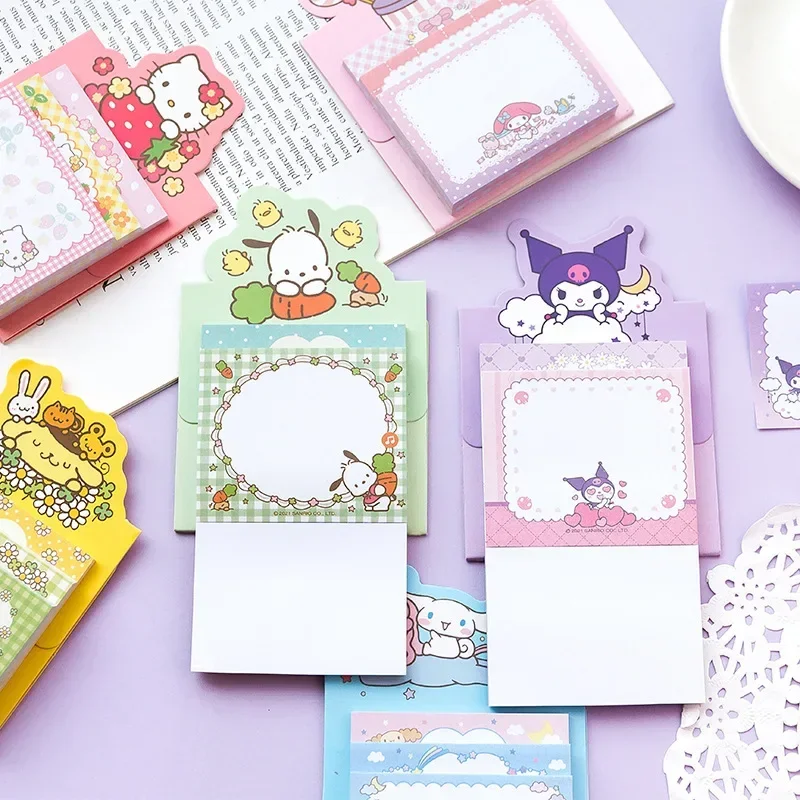 Hello Kitty Kuromi Anime Kawaii Sanrio My Melody Tearable Memo Pad Cute Cartoon  Notebook Message Convenience Sticker Kids Gifts