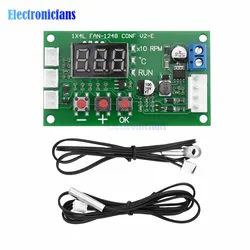 12-48V Digital Display Four-wire PWM Fan Temperature Control Speed Controller Signal 10V Support EC EBM Fan Can Be Shut Down