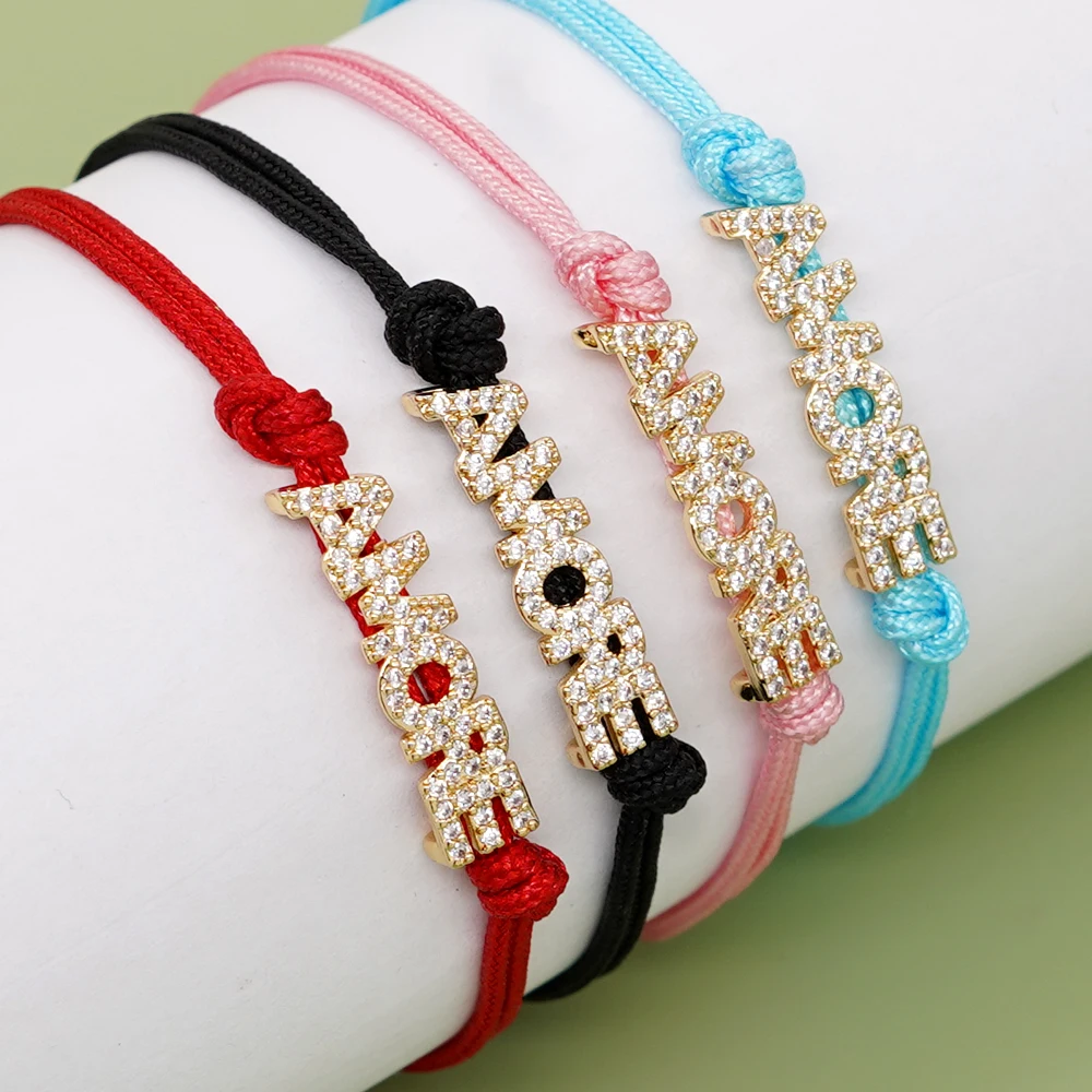 Go2boho New Trendy Beaded Bracelets Handmade Boho Jewelry Amore Letters Luck Chain Minimalist Fashion Gifts For Women Men