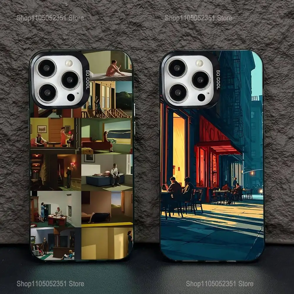 

Nighthawks By Edward Hopper Phone Case For iPhone 16,15,14,13,12,11,Pro,XS,Max,Plus,Mini,SE Black Candy Matte Shockproof Cover