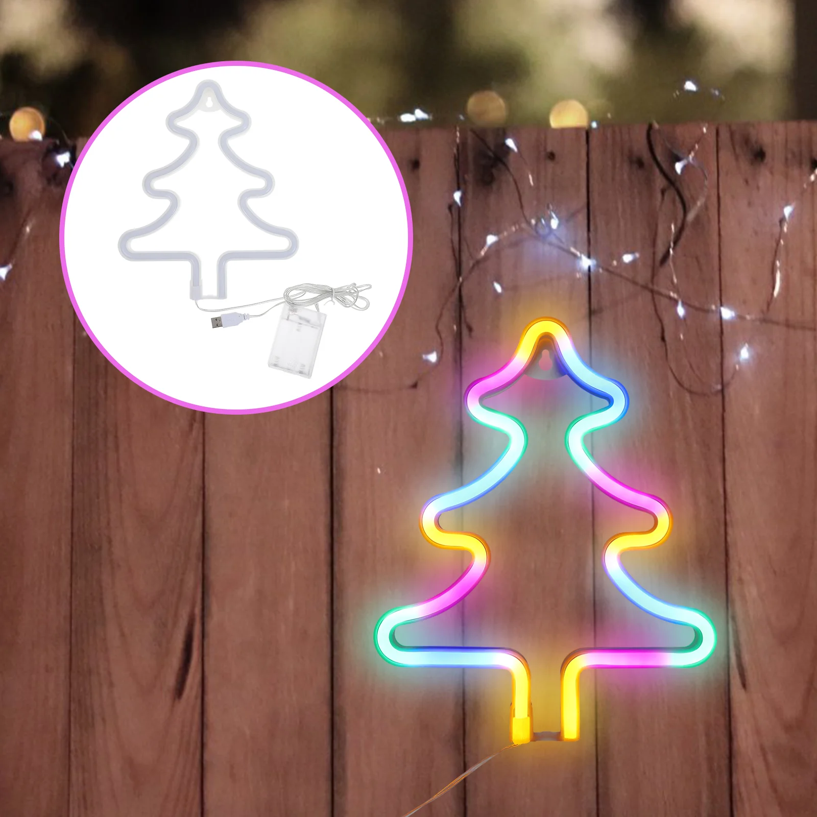 Christmas Tree Neon Light Symbol Xmas Home Decoration Lamp Signs for Room Night Shape Decorative LED Ornaments