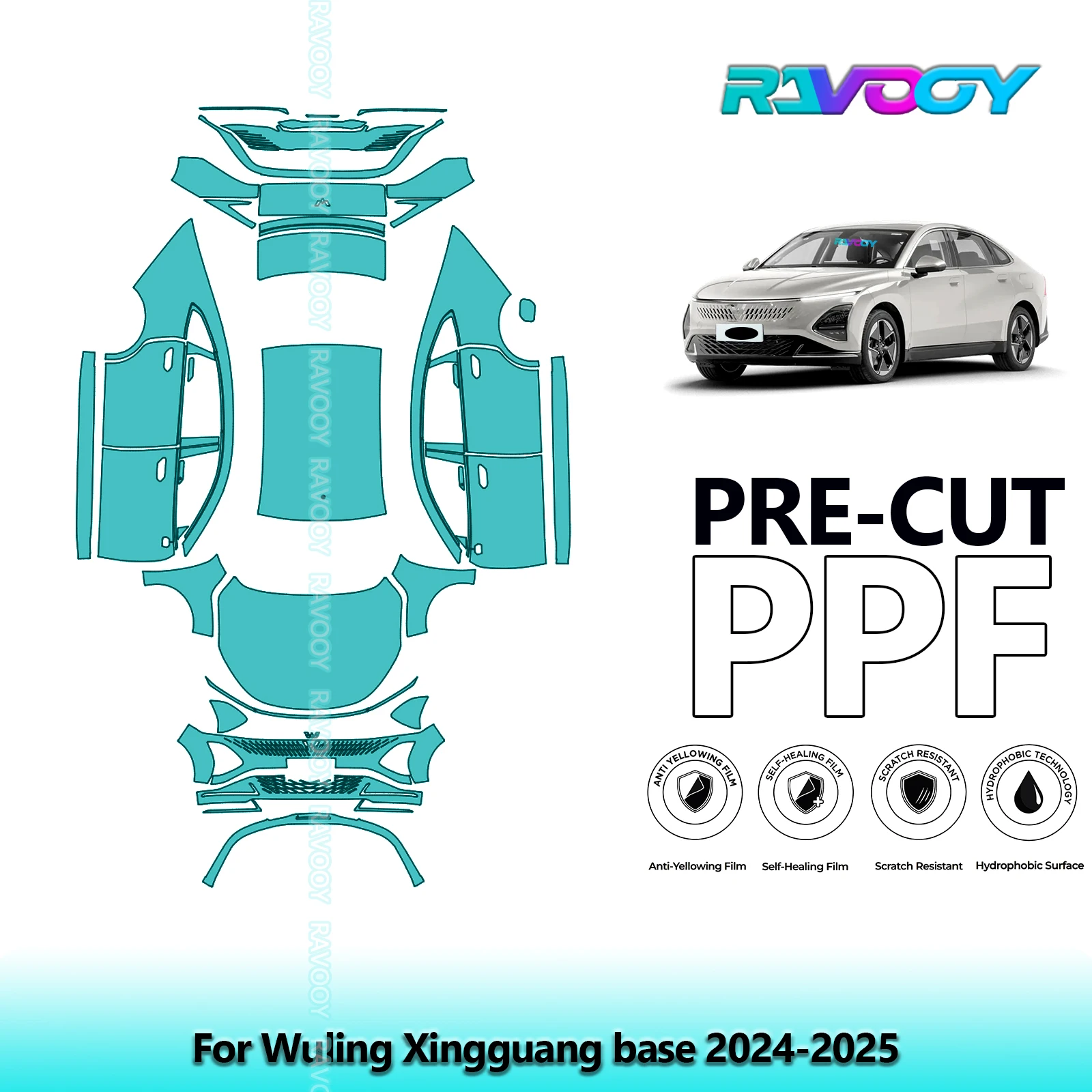 

Car Precut Paint Protection Film Full Vehicle Anti-scratch Exterior TPU PPF For Wuling Xingguang base 2024-2025