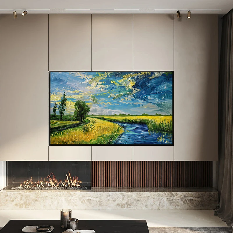 

Room Decoration Painting Modern Abstract Art Painting Colorful Field Path Living Room Decoration Painting