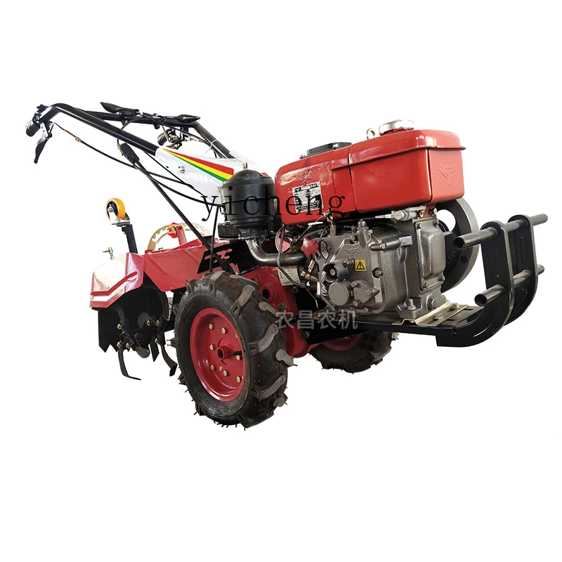 ZC four-wheel drive micro-tiller double differential steering small agricultural multi-function plowing machine