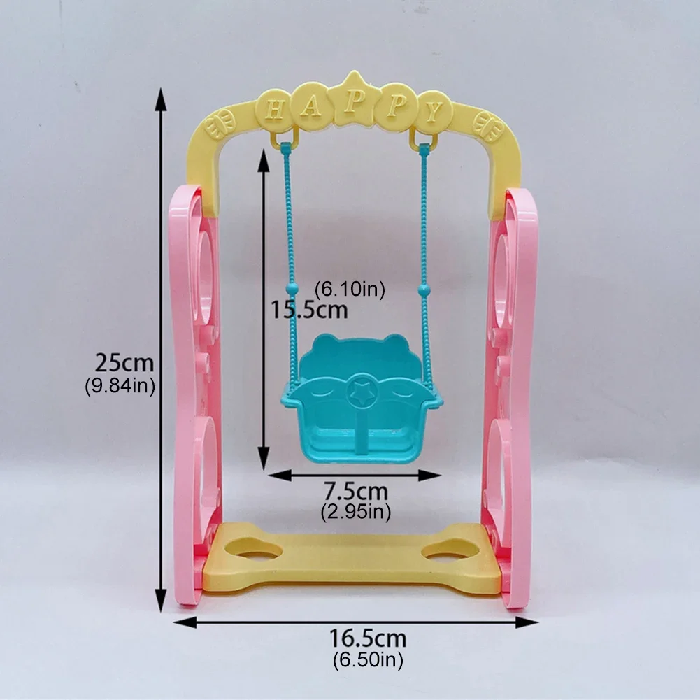 Casa de juegos de muñecas para niños, columpio Macaron de Color, juego de tobogán deslizante, juguetes de simulación, accesorios de regalos para niñas