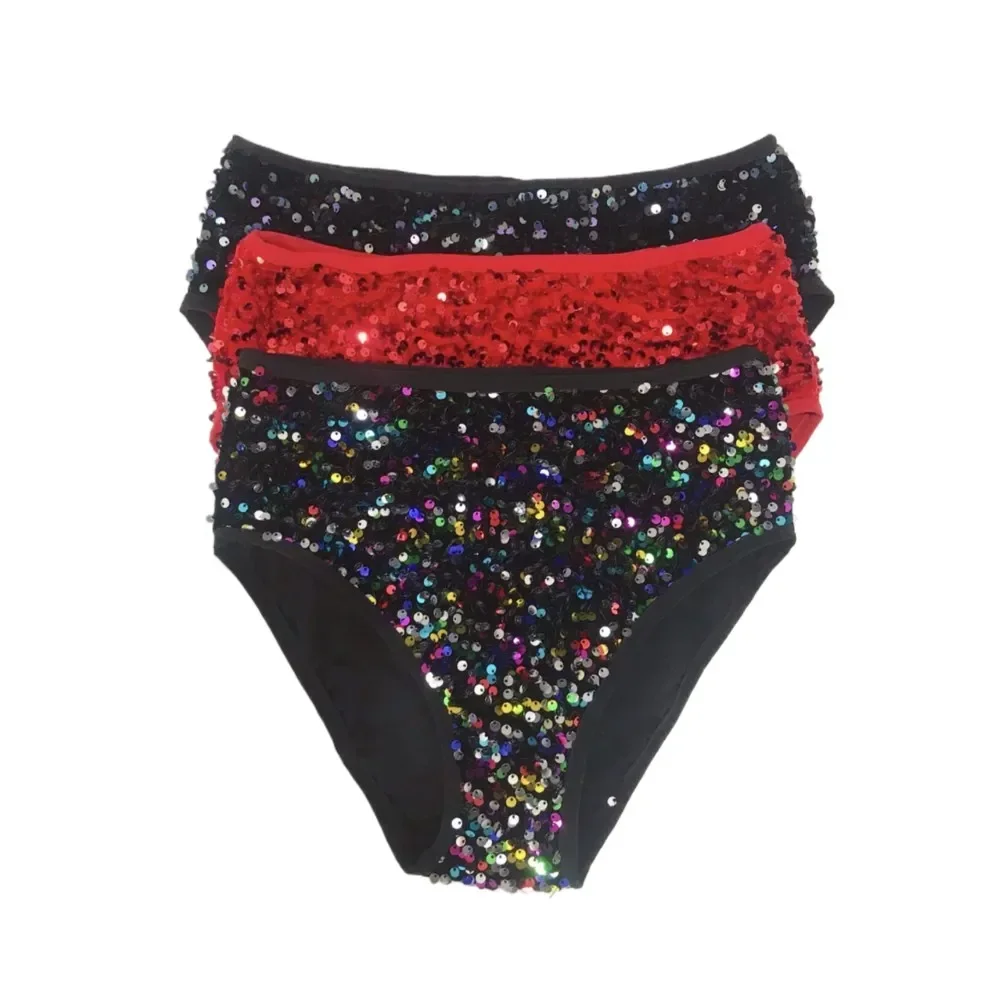 Multi-Color Sequins Mid-Waist Half Breech Shorts Hot Nightclub Bar Women Singer Dancer Team DJ Jazz Dance Stage Costume