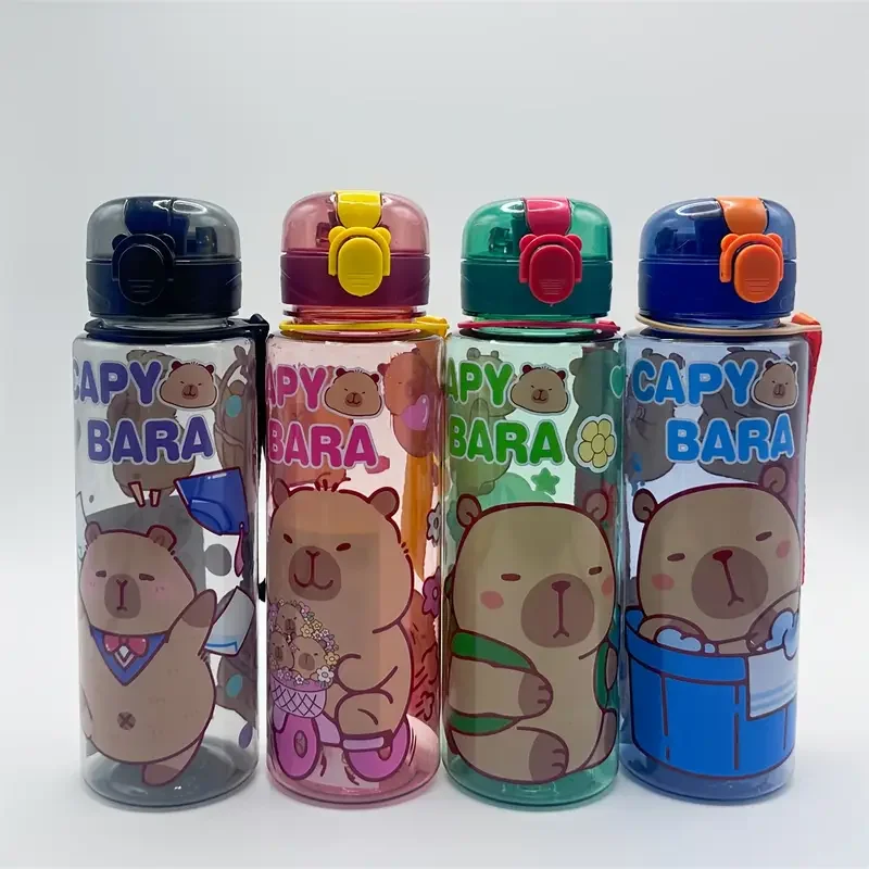 700ml Leak-Proof Water Bottle Visually Appealing Bear Water Bottle with Carry Strap - Portable for Sports & Fitness BPA Free