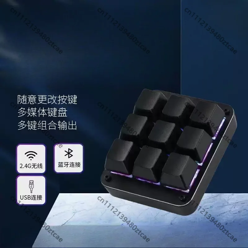 9 Keys Programmable Bluetooth Mechanical Gaming Keypad Custom Macro One-Click Shortcut Keyboard