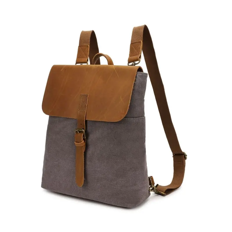 New model Autumn European Retro Patchwork Canvas Shoulder Bag - Double Shoulder Backpack for Women - Daily Stylish Casual Bag