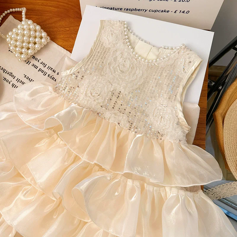 

Children Wedding Birthday Party Clothes Girl Princess Dress Baby Girl Dress New Kids Toddler Girl Sequined Ball Gown Dress