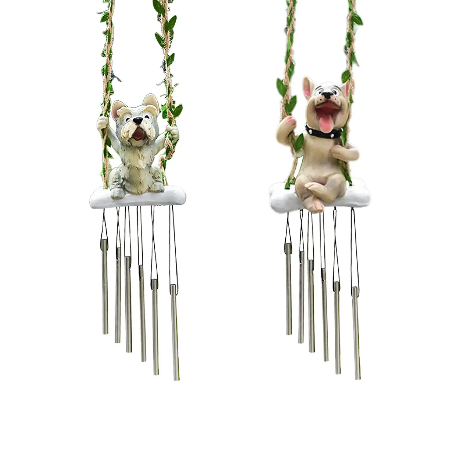 Sculptural wind chime, animal motif, elegant figure, unique rustic hanging