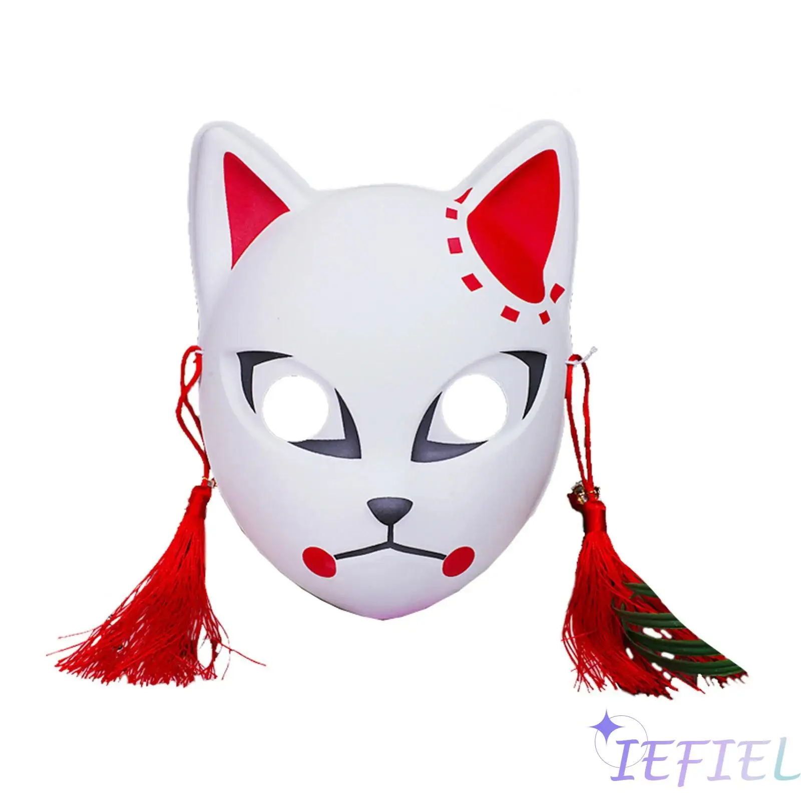 

Stylish Anime Character Fox Mask with Realistic Fox Features And Tassel Details Face Mask for Halloween Costume Events