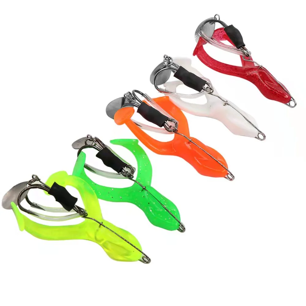 9g/13g/17g Fishing Frog Lures Fishing Lures with Double Sharp Hooks Baits Simulation Frog Snake Head Lures