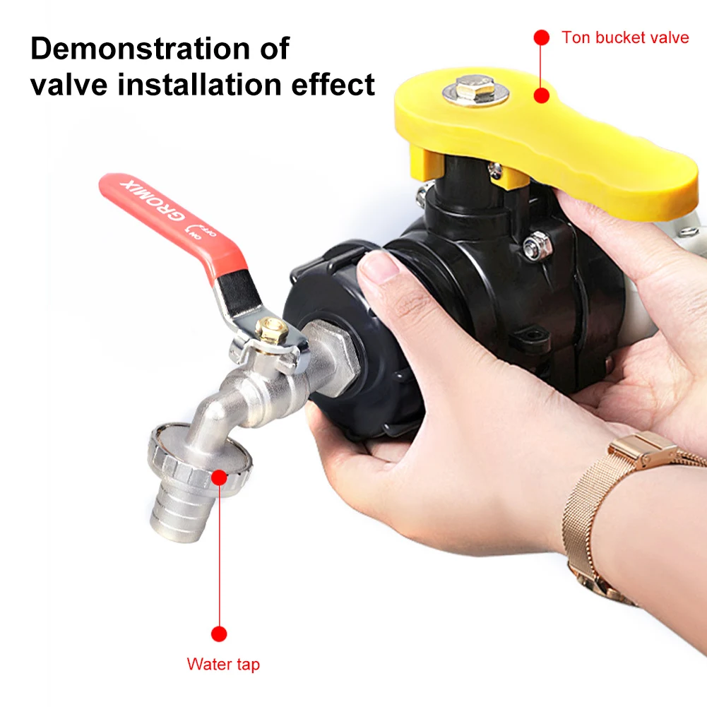 Nowy adapter do kranu zbiornika IBC z grubym gwintem Ogrodowy szybkozłączka do kranu ze stopu 1/2\'\' 3/4\'\' 1000litrowy złączka zaworu zbiornika Ibc