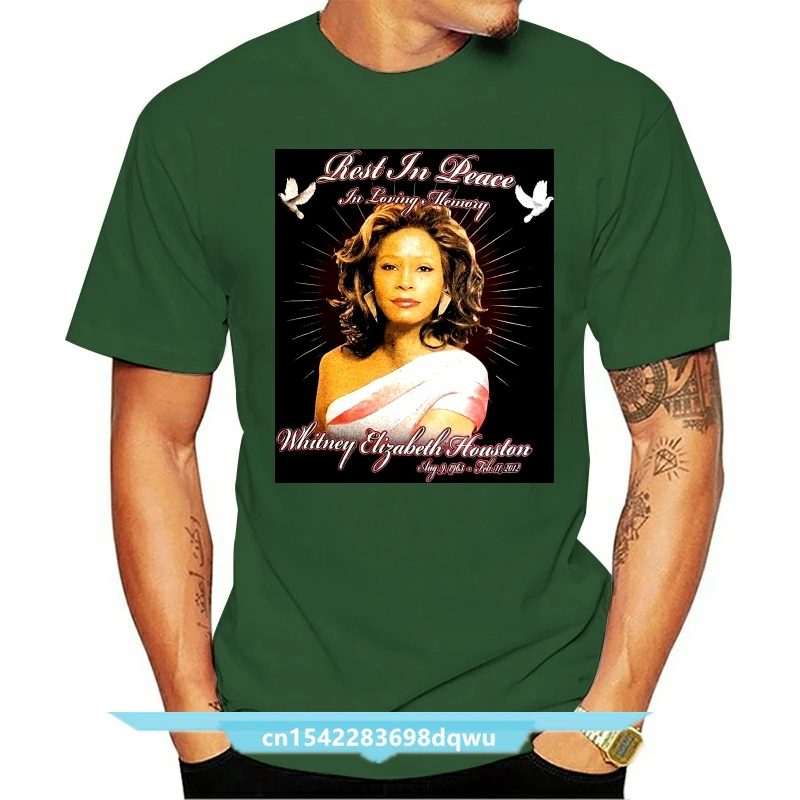 

Whitney Houston In Loving Memory Memorial Black 2 Sided 2012 T Shirt Mens M Round Neck Crazy Top Tee