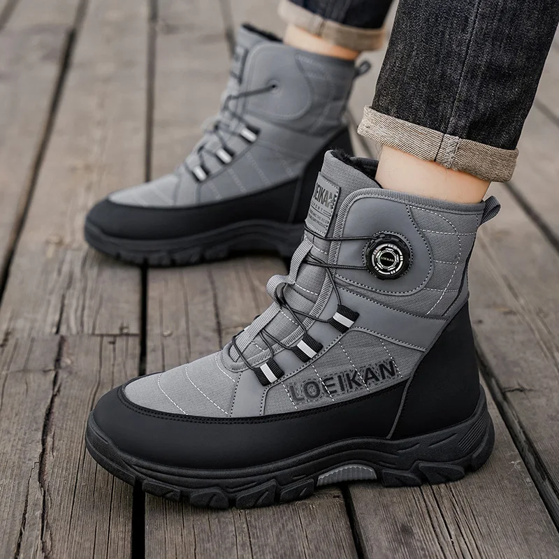 Męskie buty zimowe Brand 2025, ocieplane bawełną, super ciepłe, męskie buty outdoorowe, styl uliczny, rozmiary 39-48